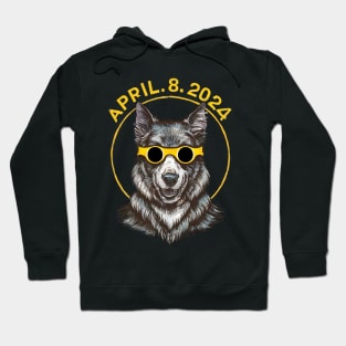 Total Solar Eclipse 2024 Dog Wearing Solar Eclipse Glasses Hoodie